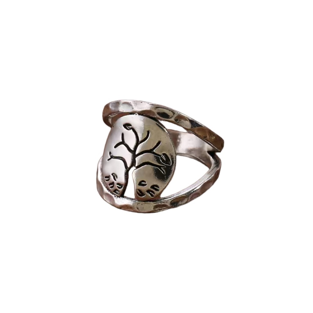 Silver Tree of Life Cut Metal Ring
